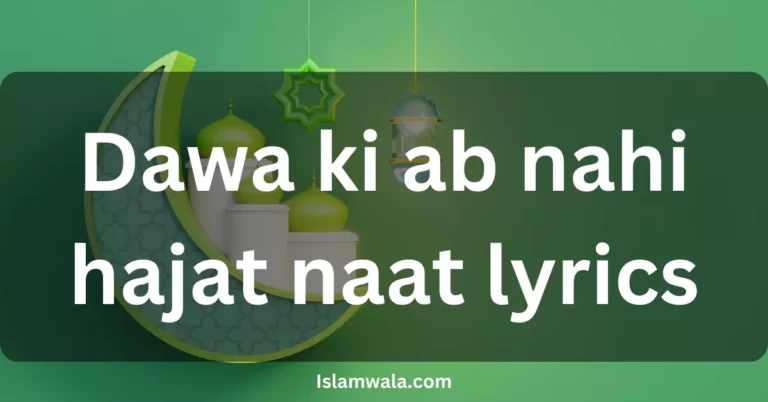 dawa ki ab nahi hajat naat lyrics