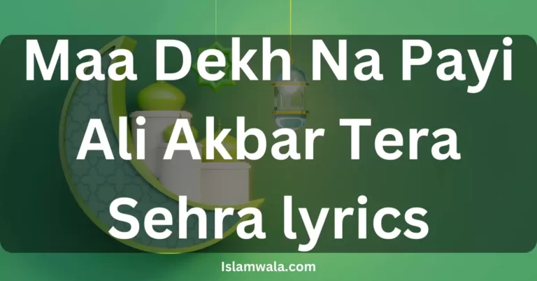 maa dekh na payi ali akbar tera sehra lyrics