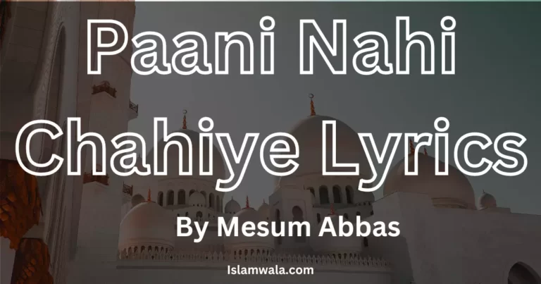 Paani Nahi Chahiye Lyrics By Mesum Abbas