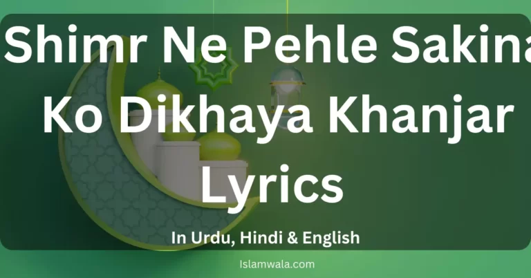 Shimr Ne Pehle Sakina Ko Dikhaya Khanjar Lyrics