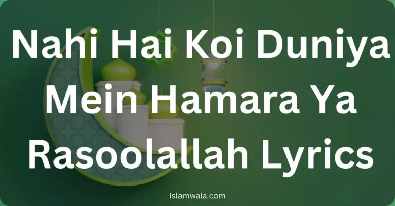 Nahi Hai Koi Duniya Mein Lyrics, Nahi Hai Koi Duniya Mein Hamara Ya Rasool allah Lyrics