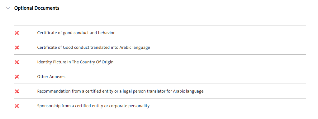 Optional Required Documents for Islamic University of Madinah