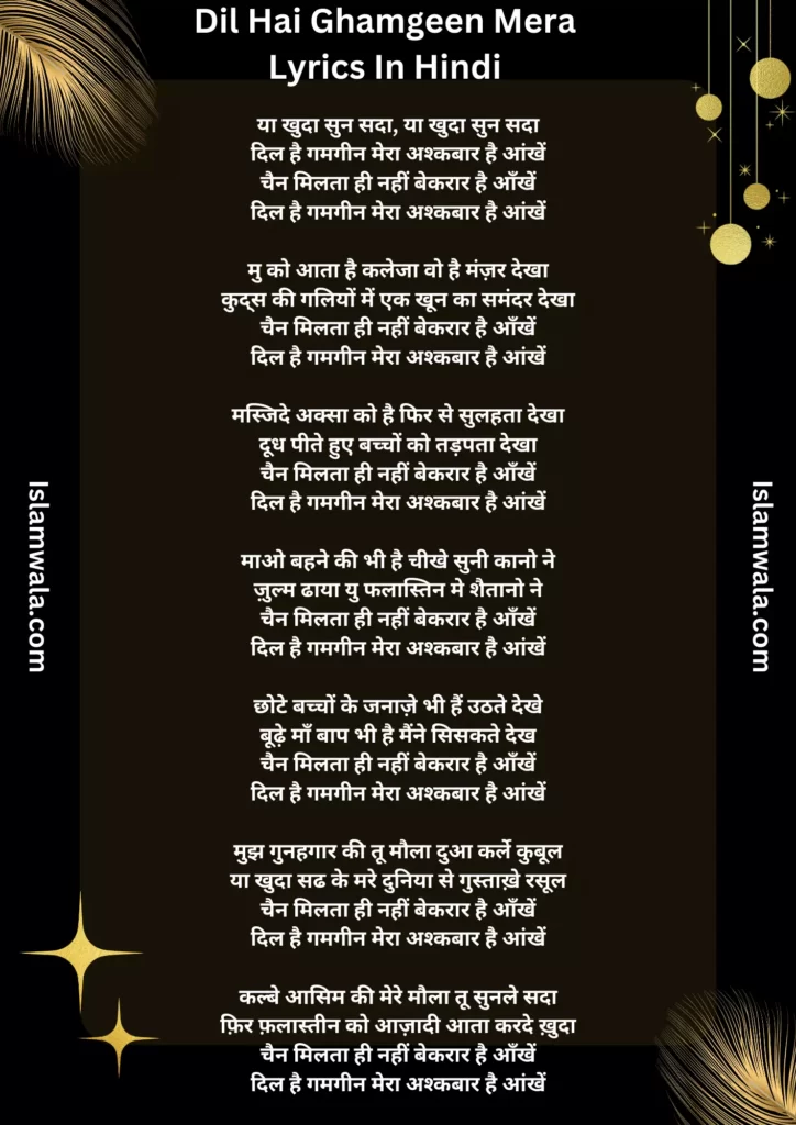 Dil Hai Ghamgeen Mera Lyrics In Hindi