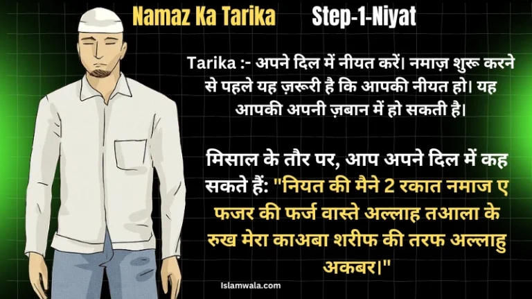 Namaz Ka Tarika In Hindi Step 1 (Niyat)