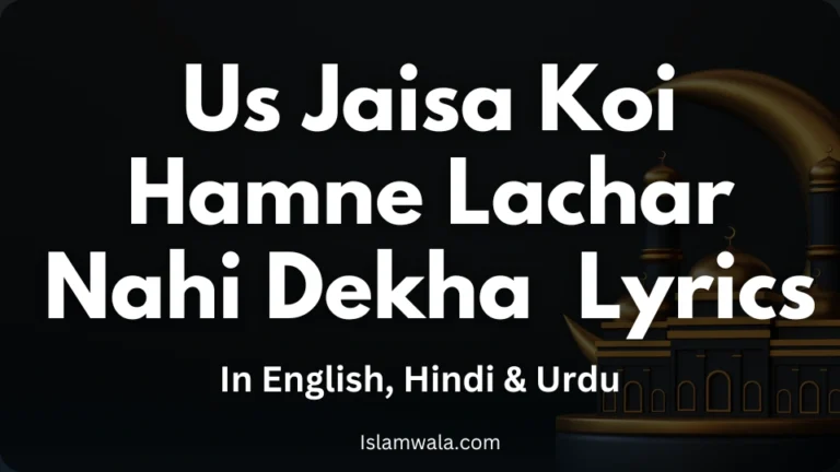 Us Jaisa Koi Hamne Lachar Nahi Dekha Lyrics